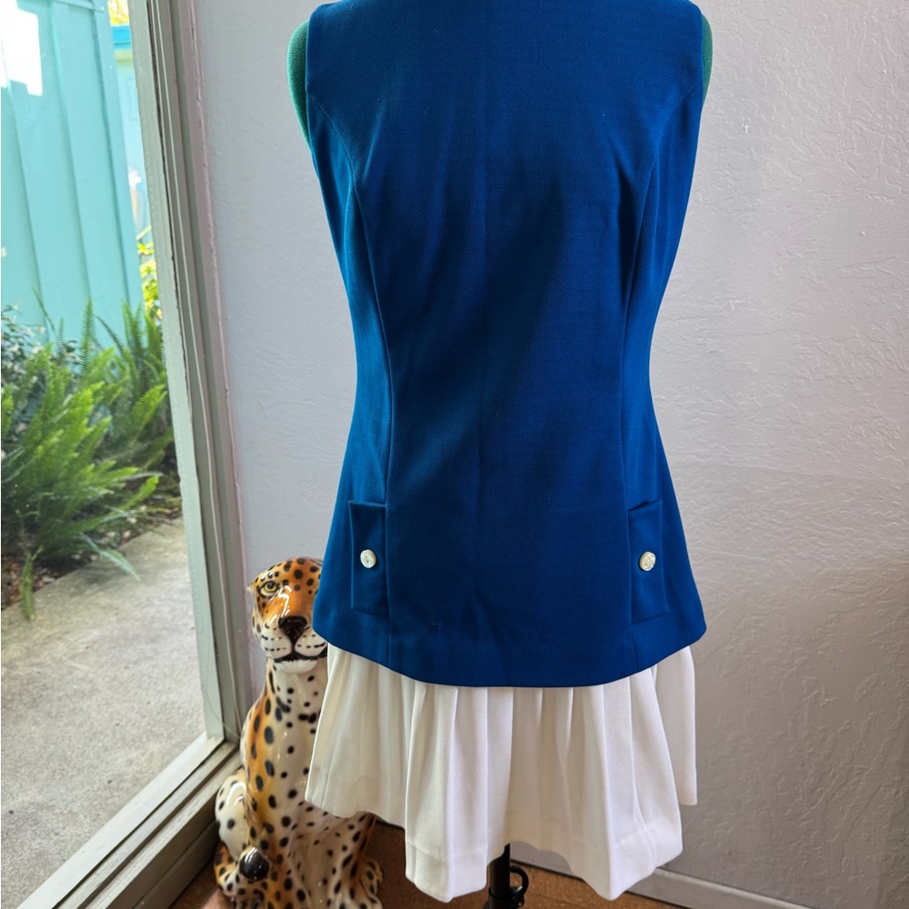 Vintage Mod Blue and White Scooter Skirt Dress